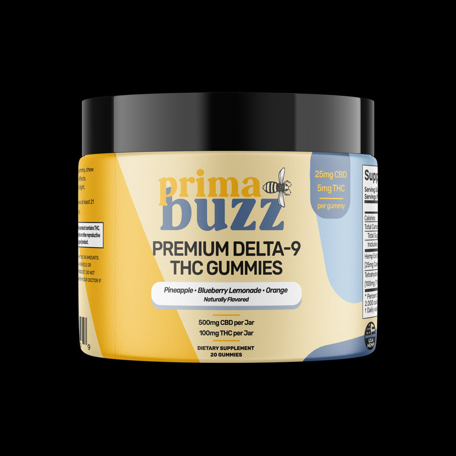 PrimaBuzz Premium Delta-9 THC Gummies 25mg CBD 5mg THC